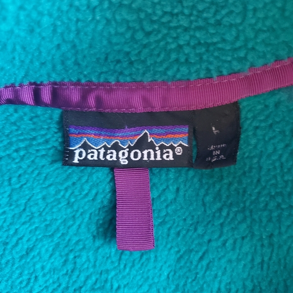 Patagonia Vintage Teal and Purple Synchila Snap T Fleece Pullover (L) - Picture 2 of 6